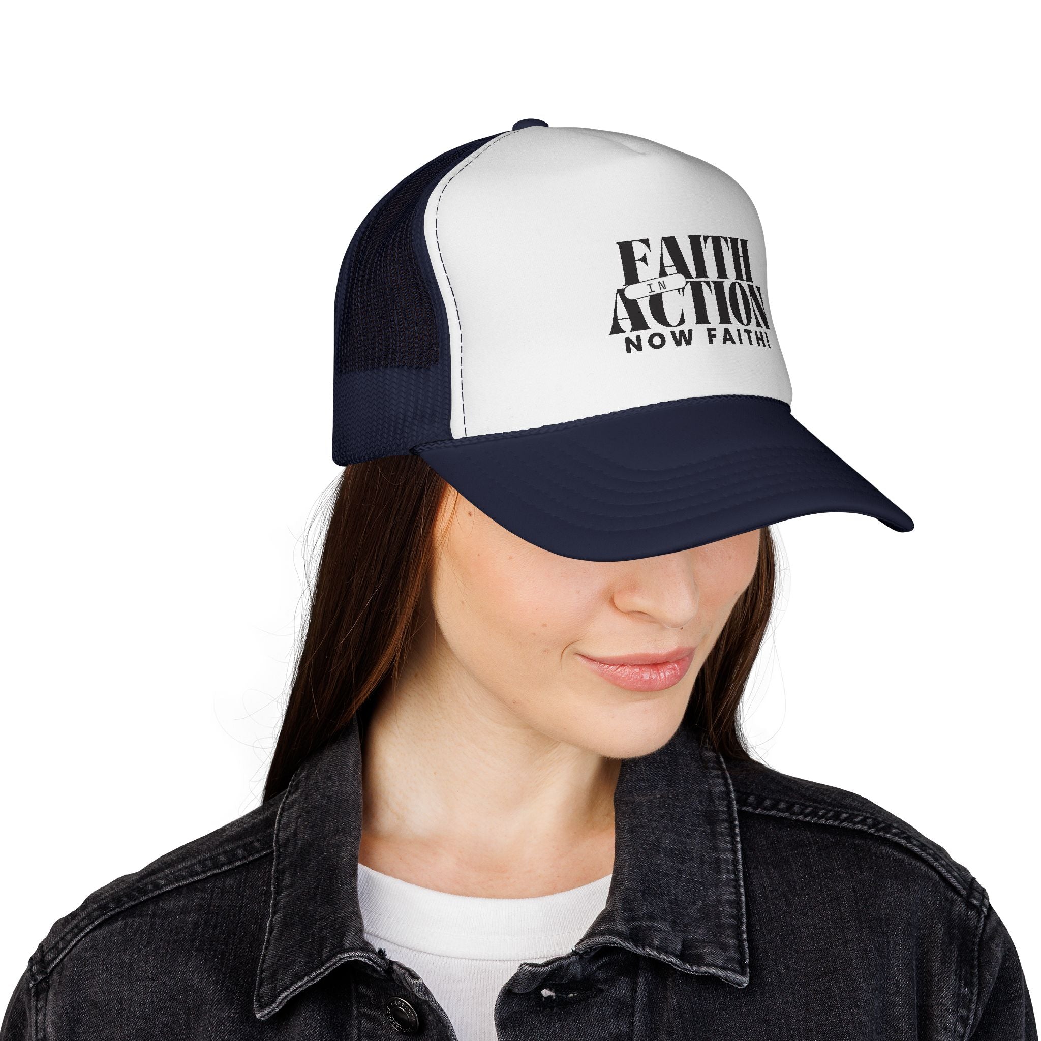 Now Faith Trucker Hat — Christian Mesh Cap (Hebrews 11 Inspired)